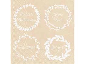 SERVIETTEN TISSUE  24 x 24 cm, 1/4 Falz, 3-lag, Duncan