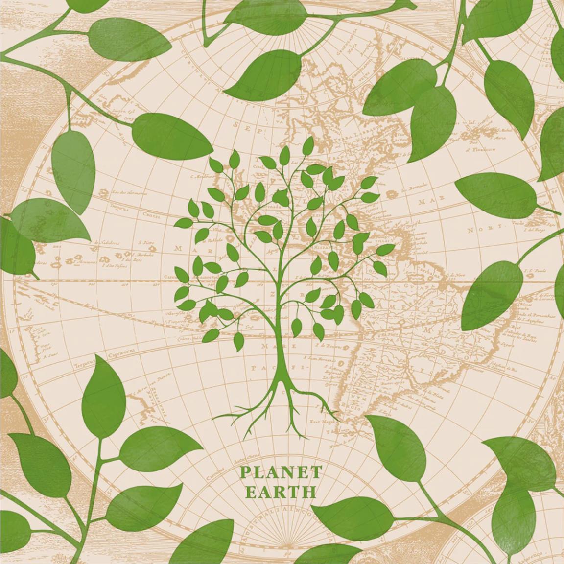 SERVIETTEN AIRLAID  40 x 40 cm, 1/4 Falz, Opus Earth