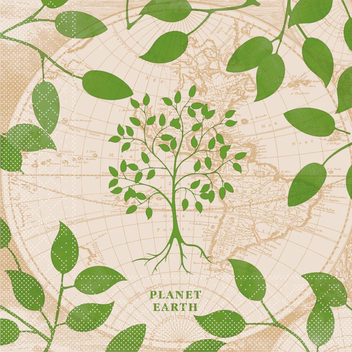 SERVIETTEN TISSUE  33 x 33 cm, 1/4 Falz, 3-lag, Opus Earth