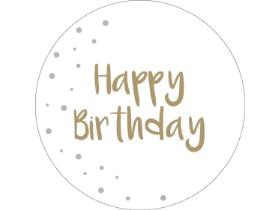 BIERDECKEL FILZ  107 mm, Happy Birthday - Scheitlin Papier BIERDECKEL FILZ  107 mm, Happy Birthday