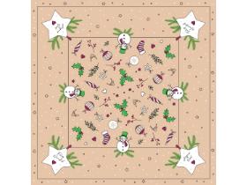 TISCHDECKE AIRLAID  80 x 80 cm, 1/8 Falz, Airlaid, SNOWMAN