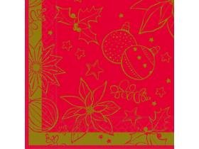 SERVIETTEN TISSUE  40 x 40 cm, 1/4 Falz, 3-lagig, MILAN rot