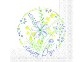 SERVIETTEN TISSUE  33 x 33 cm, 1/4 Falz, 3-lagig, Happy Day