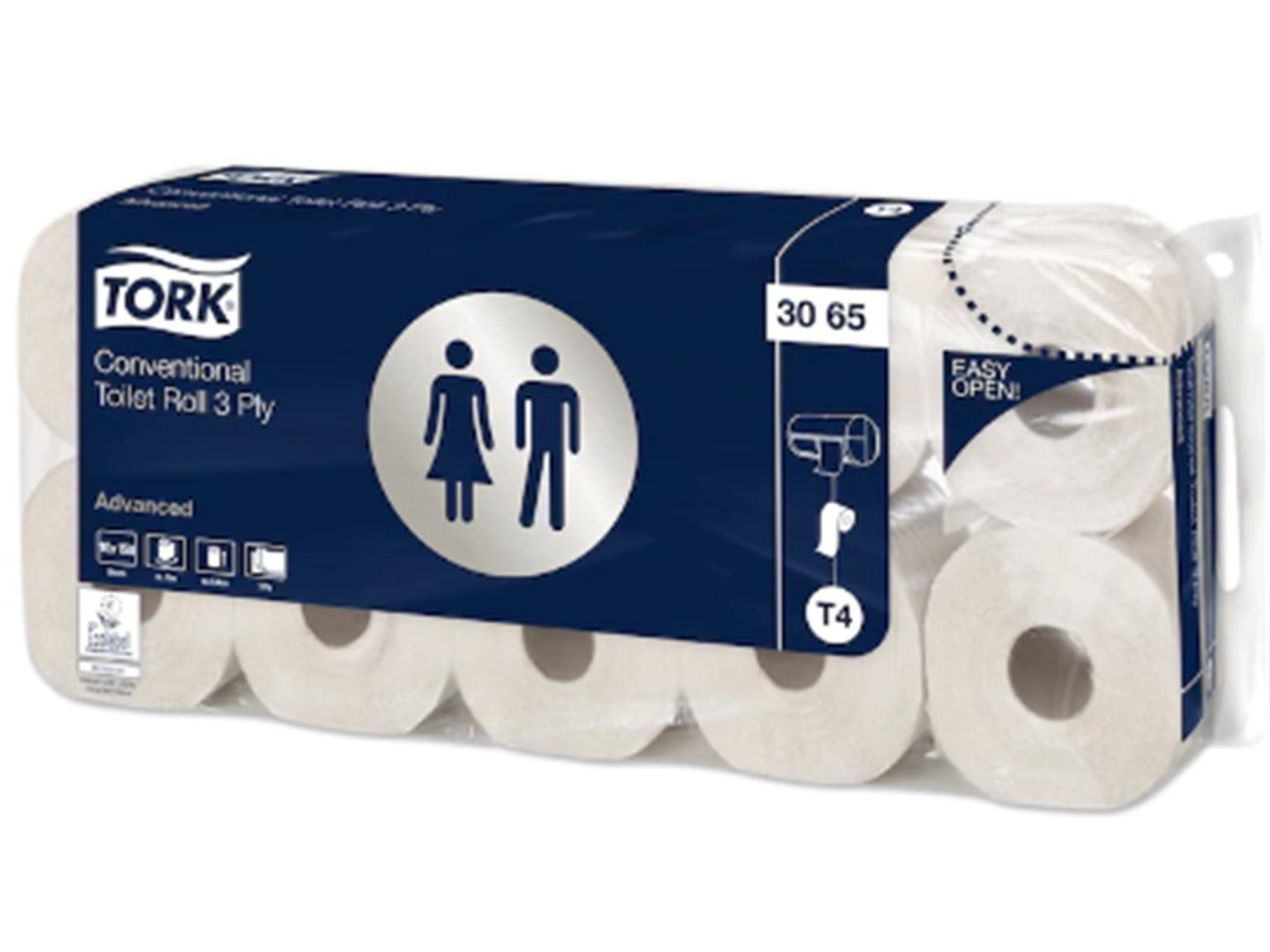 WC-PAPIER 3-LAGIG TORK  150 Blatt, 9.4 x 13 cm, Recycling