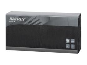 SERVIETTEN KATRIN  33 x 33 cm, 2-lagig, 1/4 Falz, schwarz