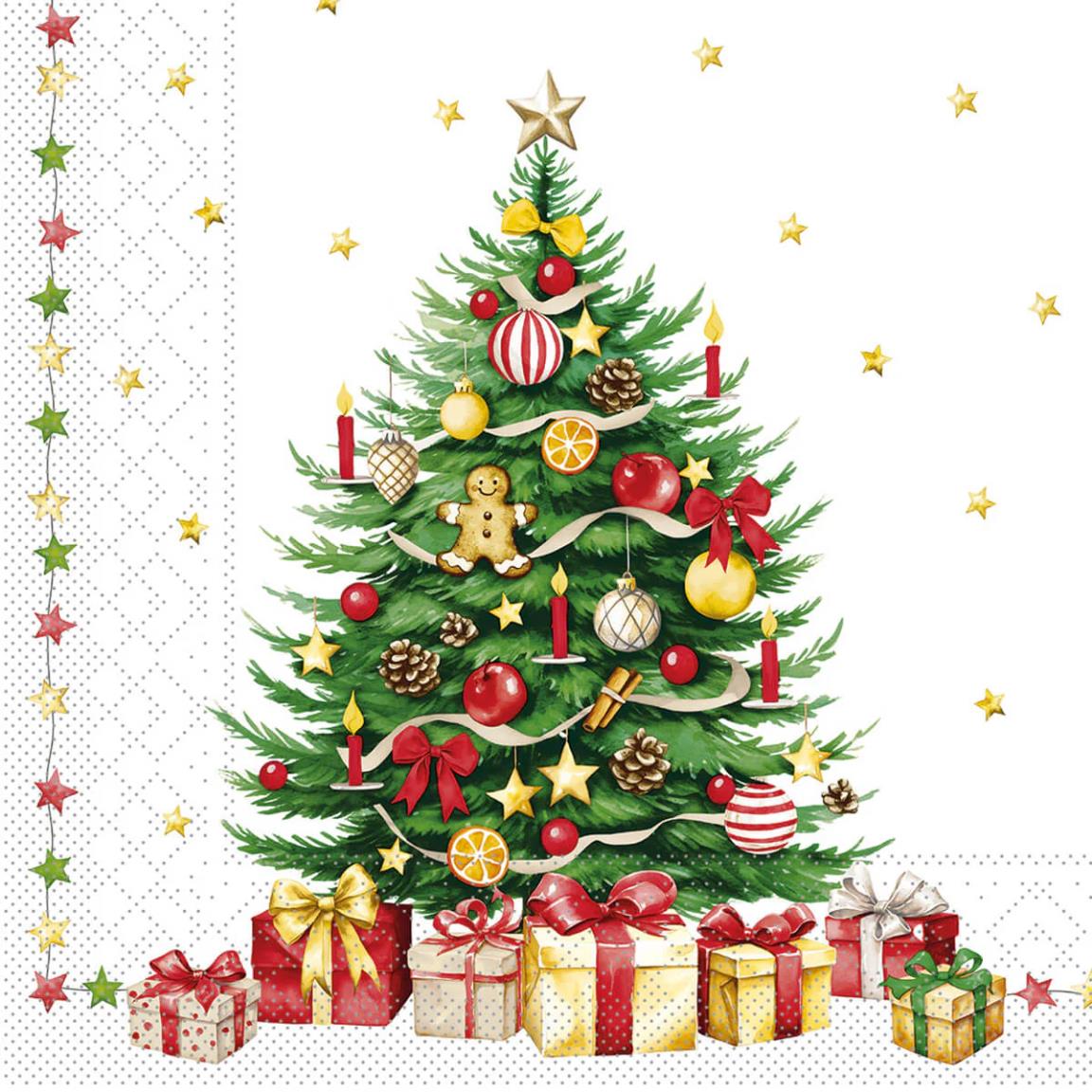 SERVIETTEN AIRLAID  40 x 40 cm 1/4 Falz Tannenbaum