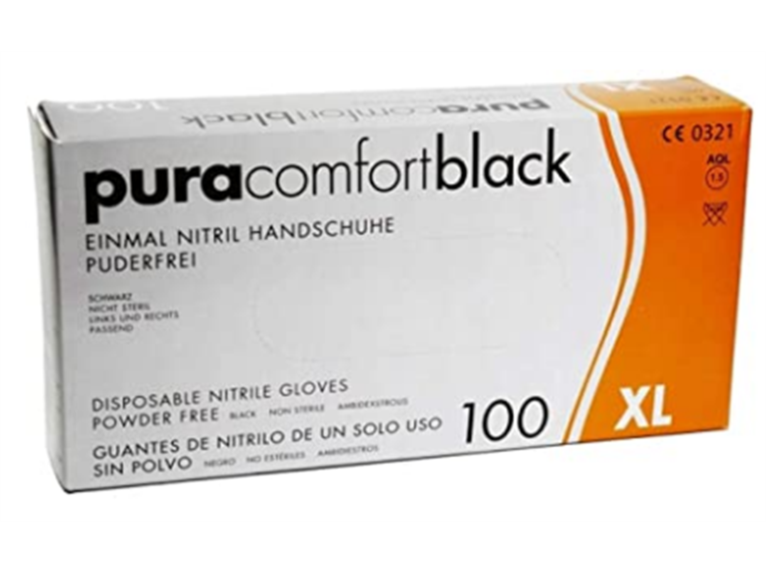 HANDSCHUHE NITRIL  Gr. XL, "Pura Comfort", puderfrei, black