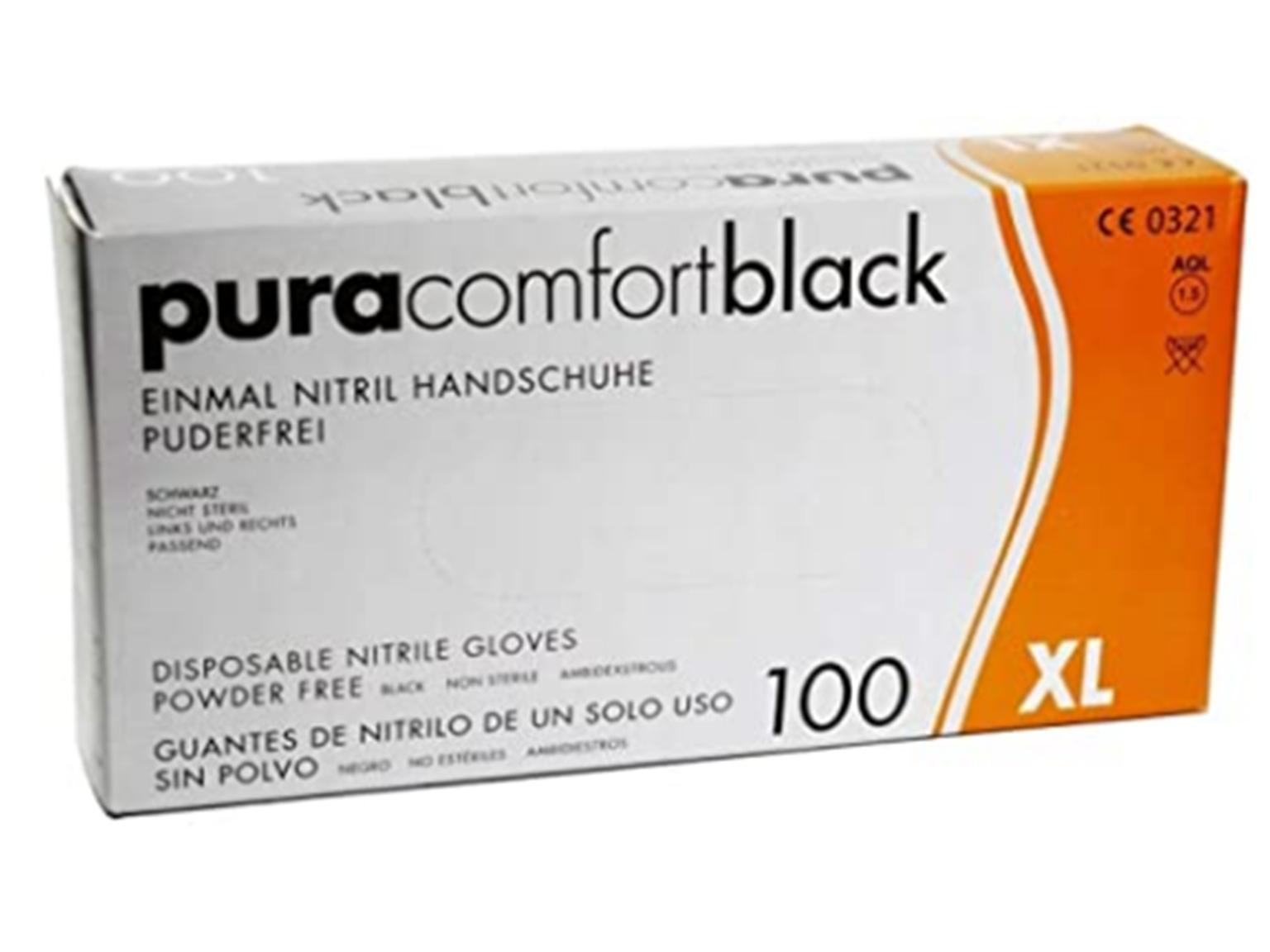 HANDSCHUHE NITRIL  Gr. XL, "Pura Comfort", puderfrei, black