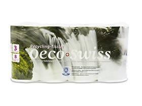 WC-PAPIER 3-LAGIG OECO SWISS  250 Blatt, 9.8 x 11.5 cm, Recycling