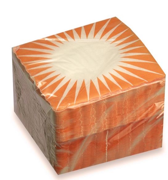 UNTERLAGESERVIETTEN SONNE  orange "Sonne", 16 x 16 cm