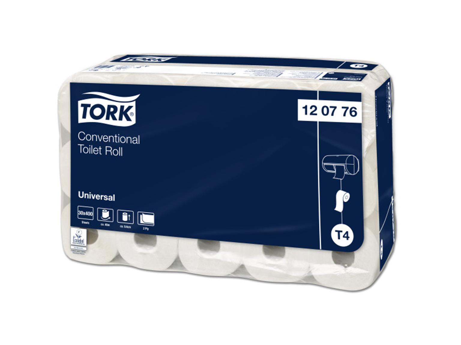 WC-PAPIER 2-LAGIG TORK  400 Blatt, 9.4 x 12 cm, Universal