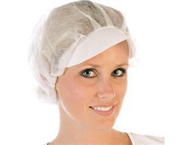 VLIESHAUBEN MIT SCHIRM  Polypropylen-Vlies, ø 48 cm, weiss