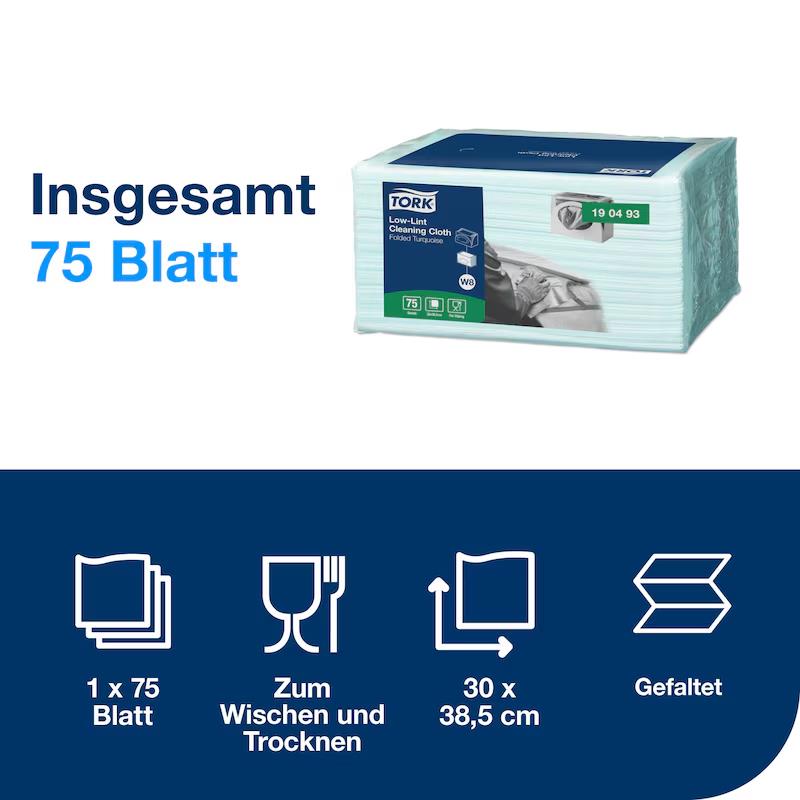 PUTZTUECHER 1-LAGIG TORK  30 x 38.5 cm, 1-lagig, türkis