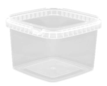 SCHALE AUS KUNSTSTOFF (PP)  eckig, 500 ml, 128 x 128 x 90 mm, trsp