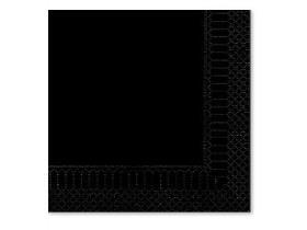 SERVIETTEN FATO  25 x 25 cm, 2-lagig, 1/4 Falz, schwarz