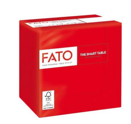 SERVIETTEN FATO  24 x 24 cm, 2-lagig, 1/4 Falz,rot