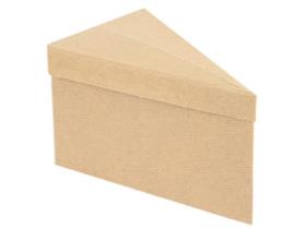 TORTENSTUECKVERPACKUNG  14.4 x 8.5 x 9 cm, aus braunem Wellkarto