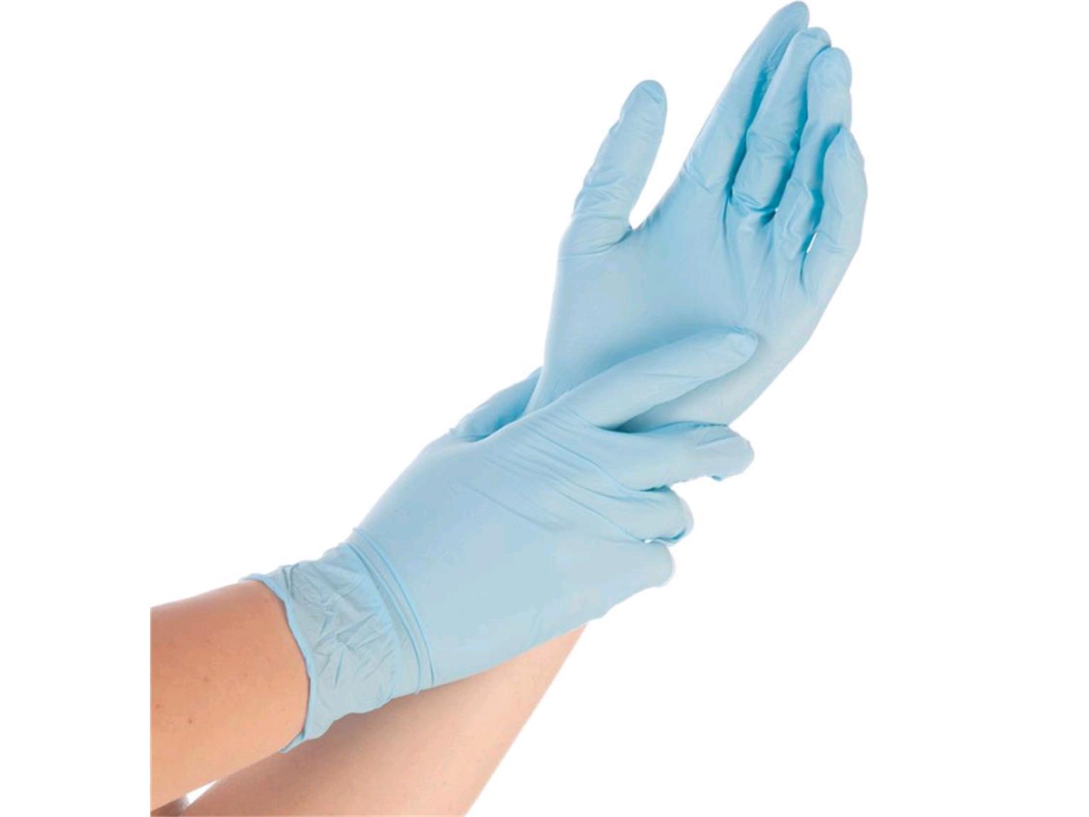 HANDSCHUHE NITRIL  Grösse XL, SAFE FIT, puderfrei, blau