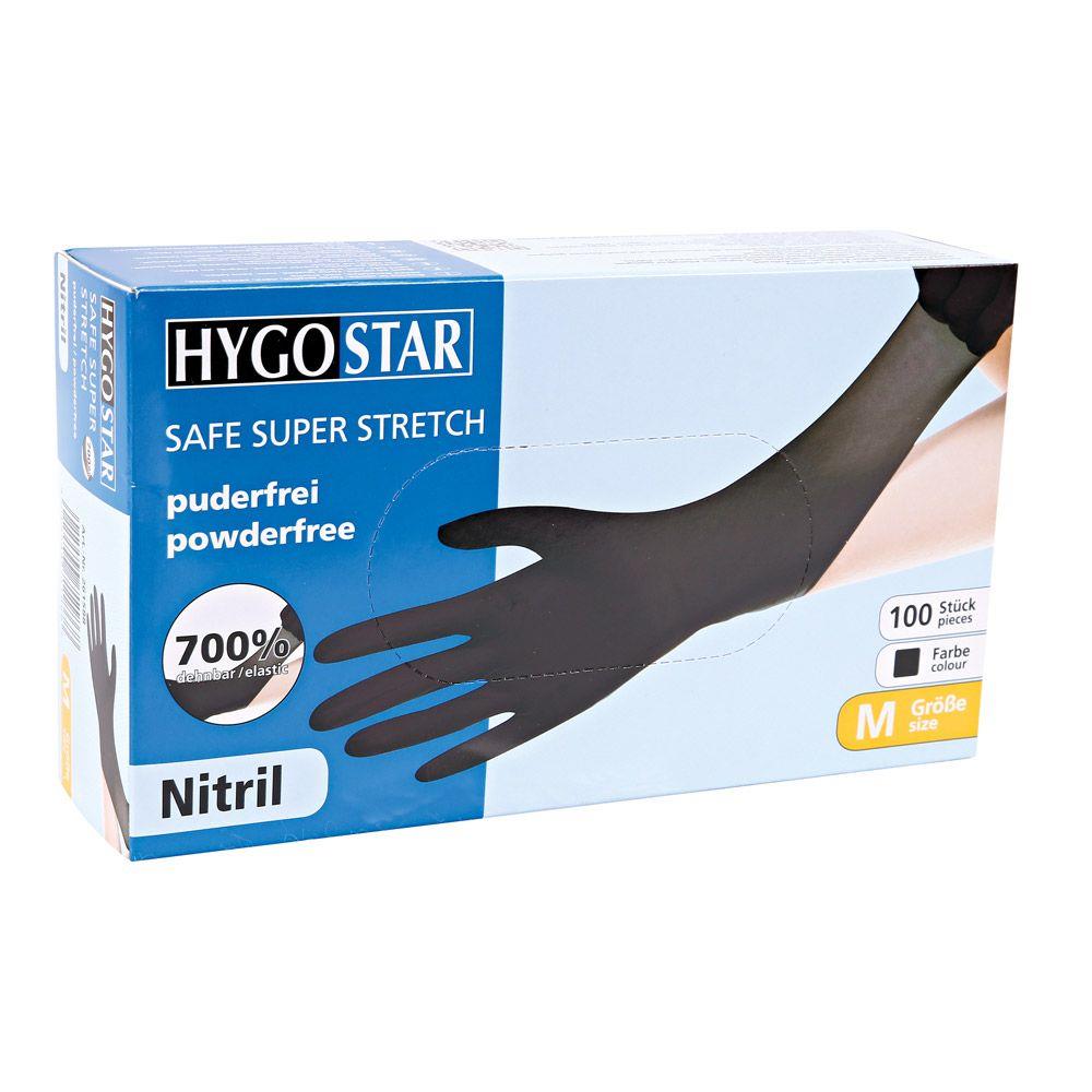 HANDSCHUHE NITRIL  Grösse L, SAFE SUPER STRETCH, schwarz