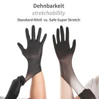 HANDSCHUHE NITRIL  Grösse L, SAFE SUPER STRETCH, schwarz