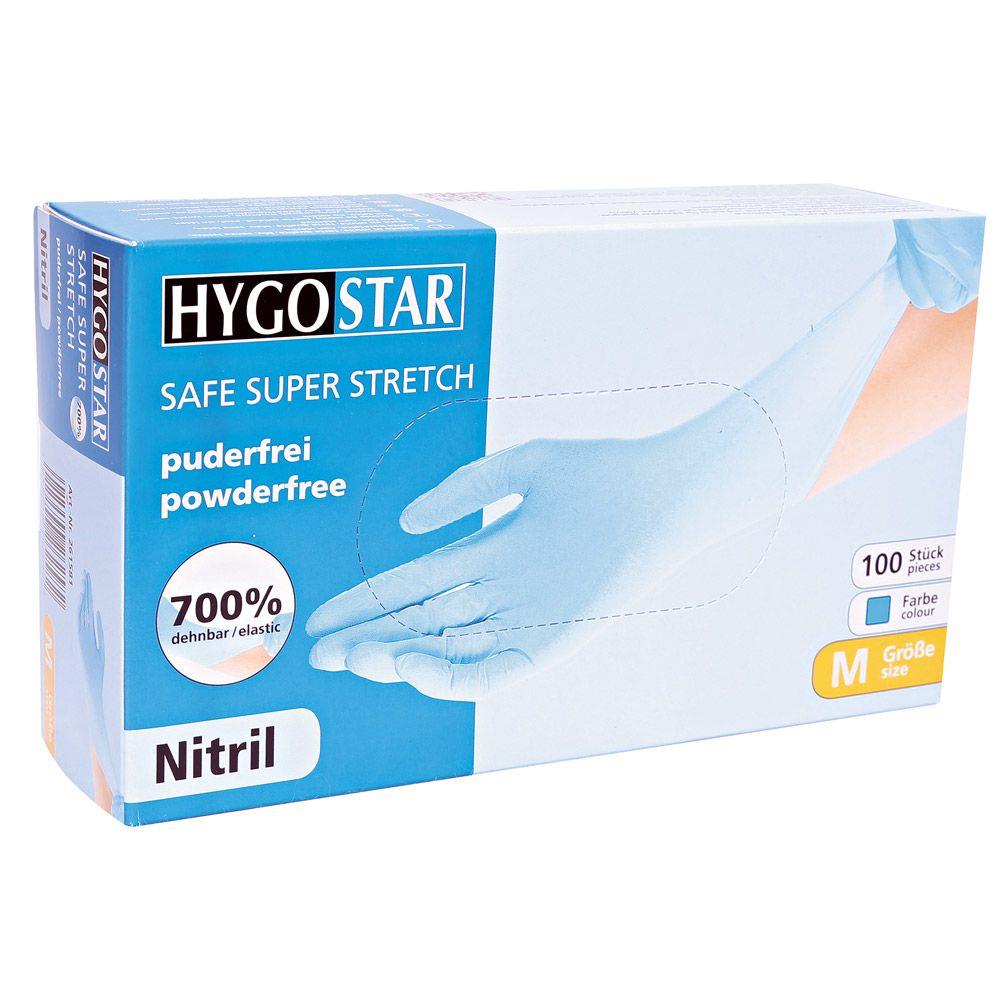 HANDSCHUHE NITRIL  Grösse M, SAFE SUPER STRETCH, blau