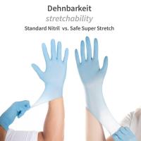 HANDSCHUHE NITRIL  Grösse S, SAFE SUPER STRETCH, blau