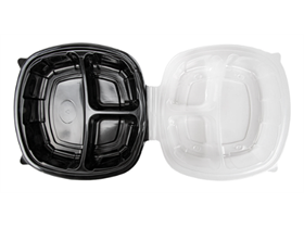 MENUBOX 3-TEILIG  PP, schwarz, 1130 ml, inkl. Deckel - Scheitlin Papier MENUBOX 3-TEILIG  PP, schwarz, 1130 ml, inkl. Deckel