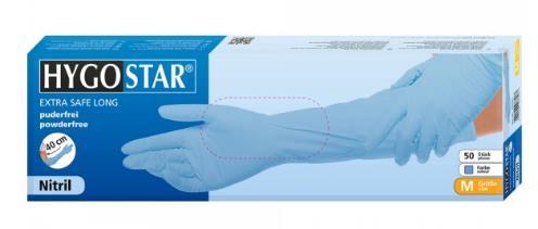 HANDSCHUHE NITRIL LONG  Gr. XL, EXTRA SAFE LONG, blau, puderfrei