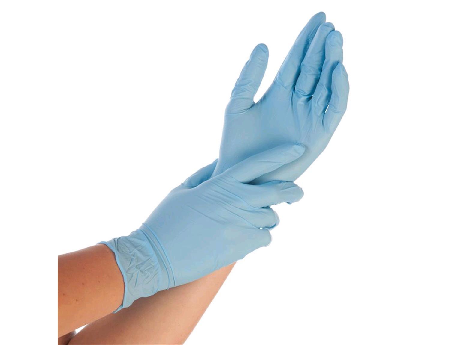 HANDSCHUHE NITRIL  Grösse XL, im Beutel, puderfrei, blau