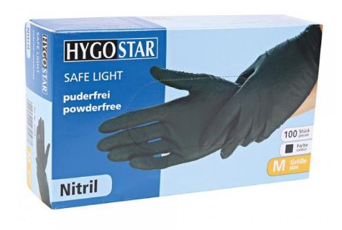 HANDSCHUHE NITRIL  "Safe light", schwarz Grösse S