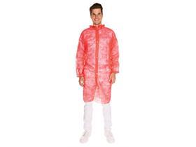 BESUCHERKITTEL  PP-Vlies, Grösse XL, 110 cm lang, rot - Scheitlin Papier BESUCHERKITTEL  PP-Vlies, Grösse XL, 110 cm lang, rot