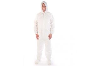 OVERALL  Grösse L, aus Vlies, mit Kapuze, weiss