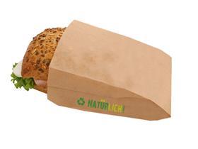 SNACKBEUTEL BRAUN  12 x 7 x 19 cm, Pergam. braun, fettdicht