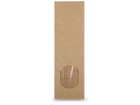 BLOCKBODENBEUTEL BRAUN  80 + 50 x 250 mm, mit Fenster - Scheitlin Papier BLOCKBODENBEUTEL BRAUN  80 + 50 x 250 mm, mit Fenster