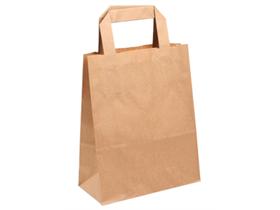 PAPIERTRAGETASCHEN BRAUN  18 + 8 x 22 cm, unbedruckt