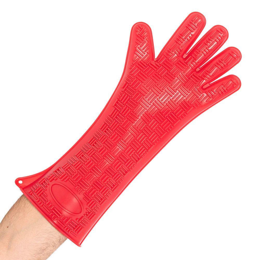 HANDSCHUHE OFENHANDSCHUH HEATBLOCKER  Grösse 43 cm, Farbe rot, Silikon