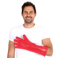 HANDSCHUHE OFENHANDSCHUH HEATBLOCKER  Grösse 43 cm, Farbe rot, Silikon