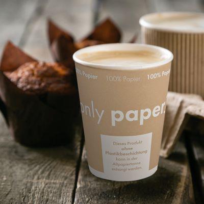 KAFFEEBECHER "ONLY PAPER"  1.5 dl , Neutraldruck, Pappe, Ø 8 cm
