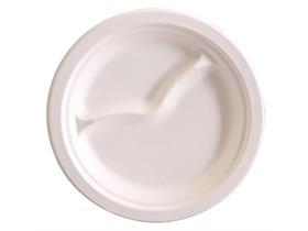TELLER BAGASSE  rund, &oslash; 22.4 cm, 2-teilig, weiss