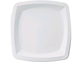 TELLER BAGASSE  quadratisch, 26 x 26 cm, weiss
