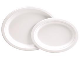 TELLER BAGASSE  oval, 32 x 25.8 cm, weiss