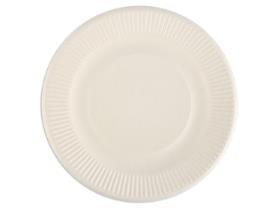 TELLER BAGASSE  rund, &Oslash; 20.6 cm, Zuckerrohr, weiss