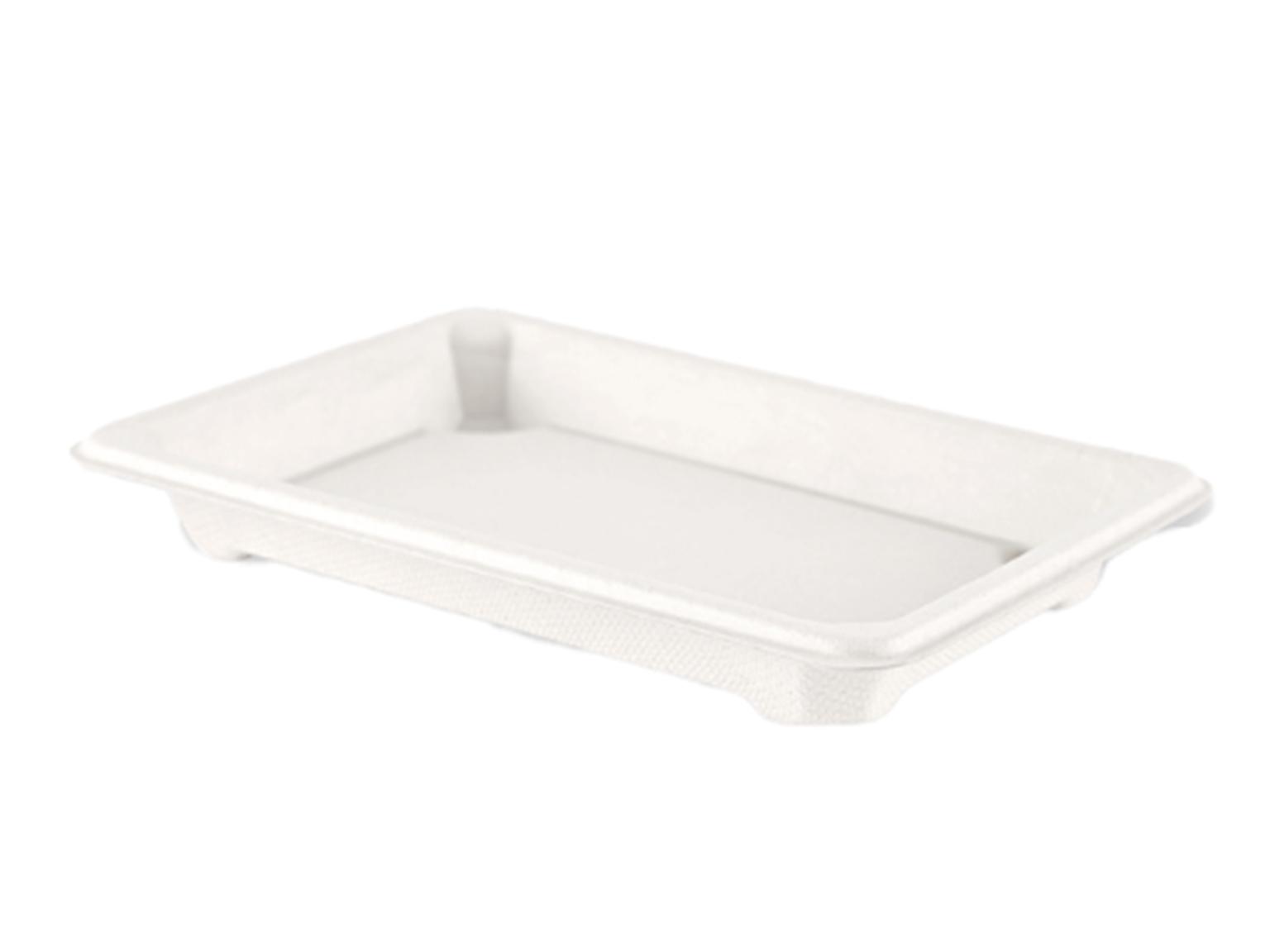 SUSHI-SCHALE  164 x 89 x 21 mm, Bagasse, weiss