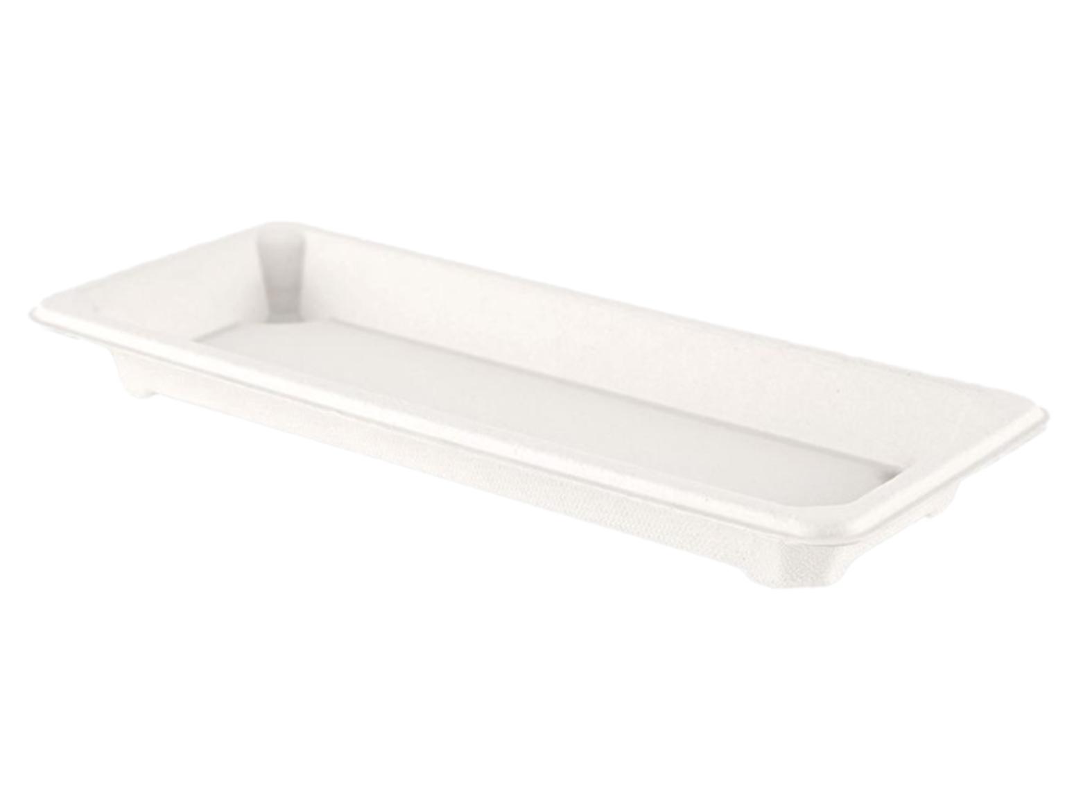 SUSHI-SCHALE  221 x 92 x 22 mm, Bagasse, weiss