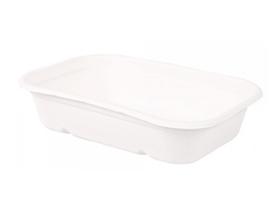 SCHALE BAGASSE  rechteckig, 650 ml, weiss - Scheitlin Papier SCHALE BAGASSE  rechteckig, 650 ml, weiss