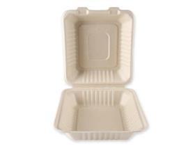 MENUBOX BAGASSE  ungeteilt, 23 x 23 x 8.5 cm, natur - Scheitlin Papier MENUBOX BAGASSE  ungeteilt, 23 x 23 x 8.5 cm, natur