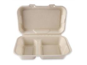 MENUBOX BAGASSE  2-teilig, 24.5 x 16 x 6.2 cm, natur