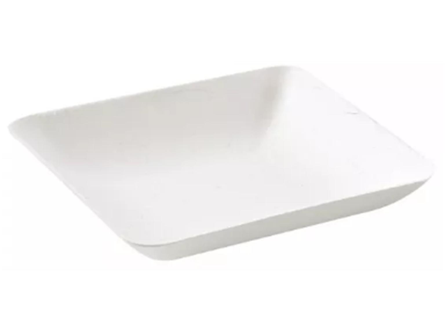 SCHALE BAGASSE FINGERFOOD  eckig, 6.3 x 6.3 cm, weiss