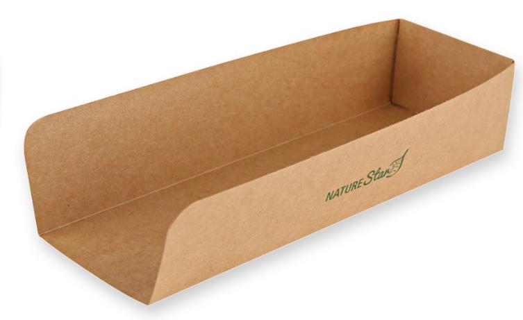 HOT DOG BOX  23 x 7.5 x 7 cm, braun, PE-beschichtet