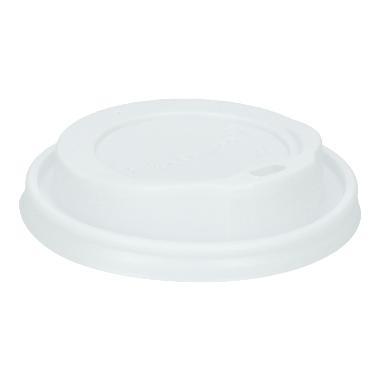 DECKEL ZU KAFFEEBECHER  weiss, flach, &Oslash; 80 mm, PS, f&uuml;r 2 dl